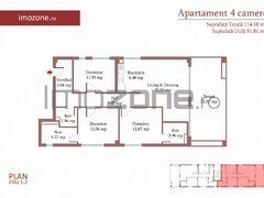 Cartierul Militari, 4 camere cu terasa de 22 mp, 3 bai, etaj 1/3, finisat modern, comision 0%